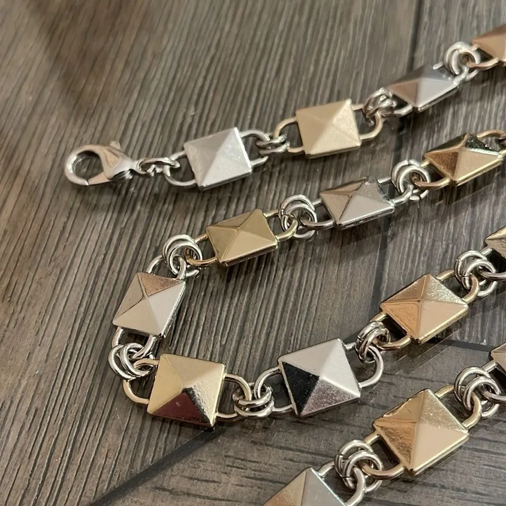 CHAPS Two-tone Stud Metal Chain Belt